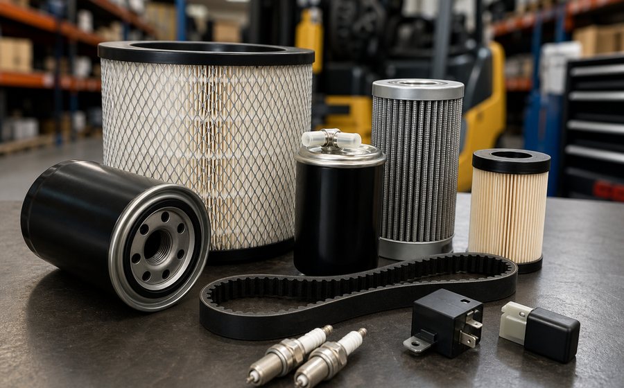 Forklift oil, air, fuel and hydraulic service filters