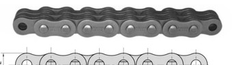 ANSI chain no. BL1088; pitch 31.75 mm; plate lacing 8×8; plate depth 30.18 mm; plate thickness 4.90 mm; pin diameter 11.11 mm; pin length 84.81 mm; ultimate tensile strength 462.6/105136 kN/lbf; average tensile strength 555.1 kN; weight 13.80 kg/m — part LH2088